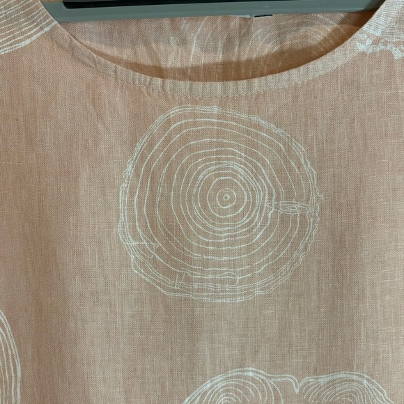 ME & GEE Sz XL Dress 100% Linen Ribbed Jersey Knit Bodice Pockets Flowy - Picture 4 of 7